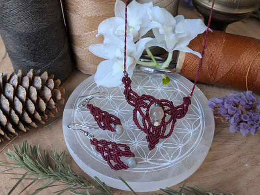 Collier "Monarque" - pierre de lune - rouge