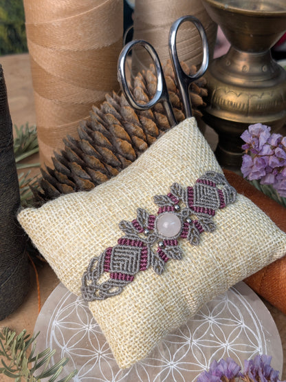 Bracelet printanier - quartz rose - gris/mauve