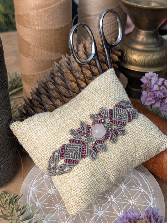 Bracelet printanier - quartz rose - gris/mauve