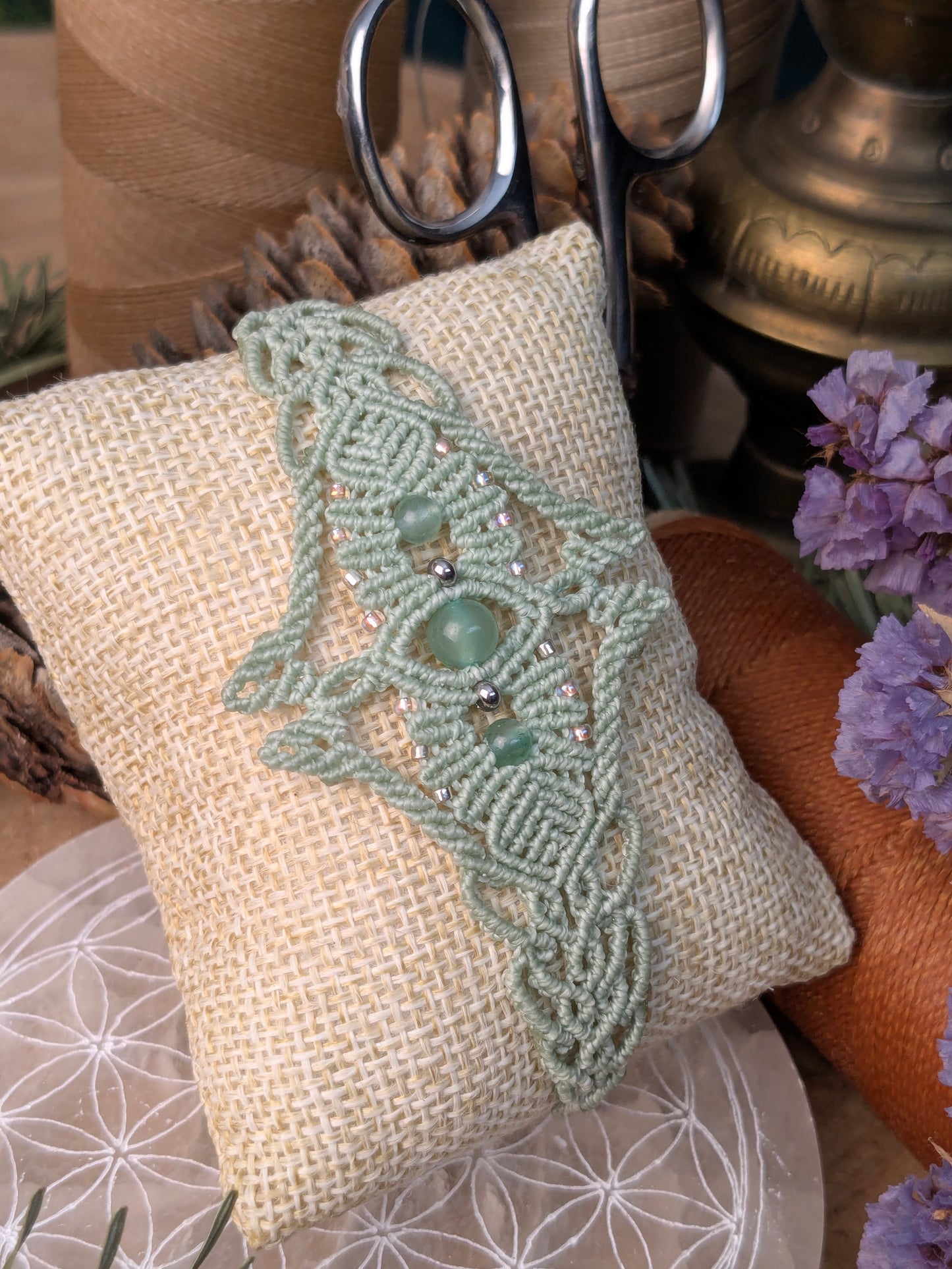 Bracelet "Orion" - aventurine - vert lichen