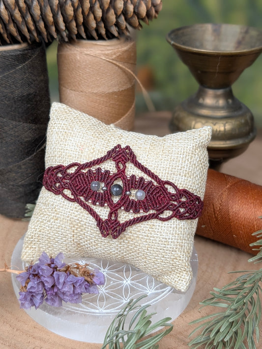 Bracelet "Orion" - Labradorite - rouge bordeaux