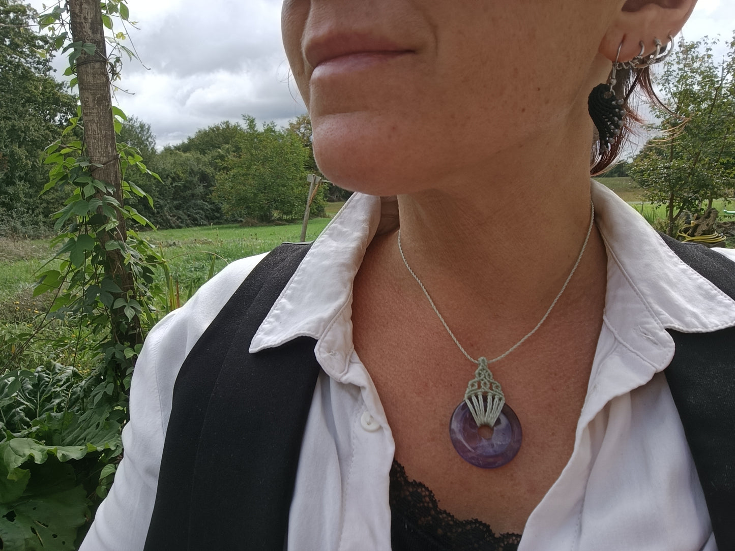 Collier donut améthyste