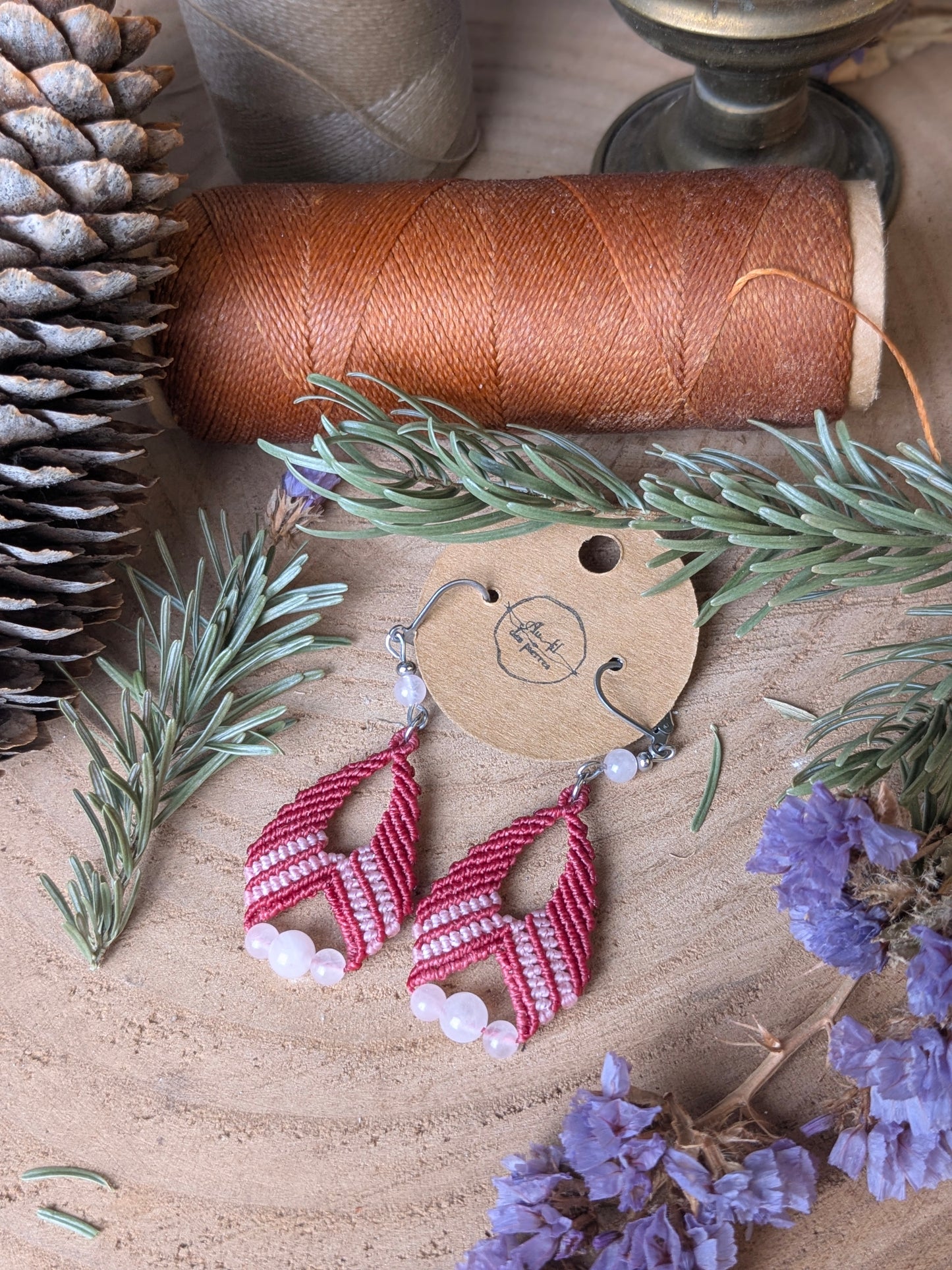 Boucles d'oreilles - Quartz rose - Rose