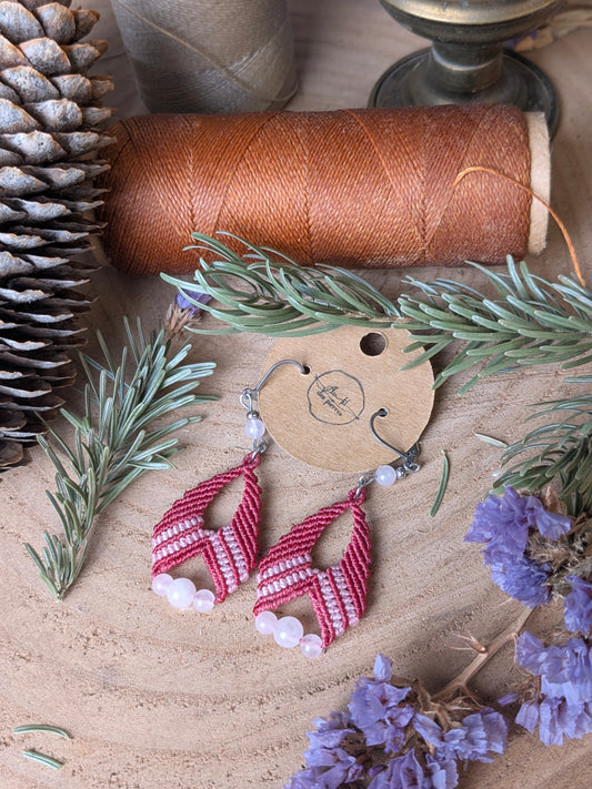 Boucles d'oreilles - Quartz rose - Rose