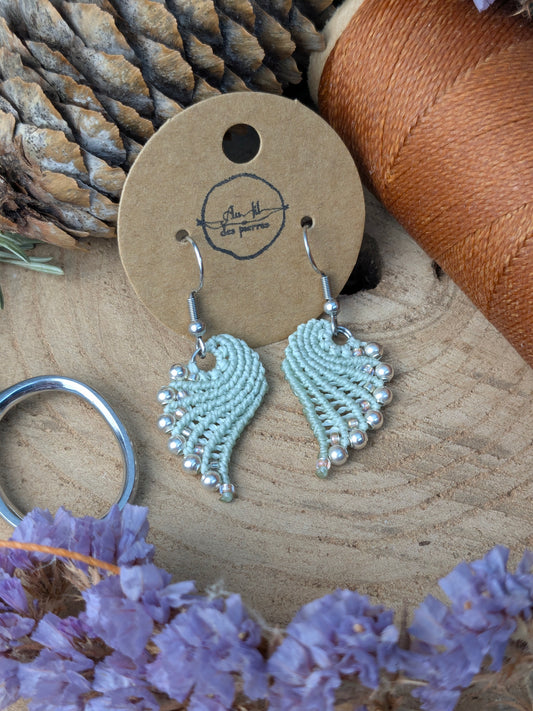 Boucles d'oreilles ailes d'ange - Lichen
