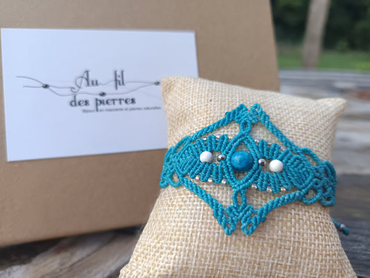Bracelet "Orion" - Apatite/ Howlite - bleu