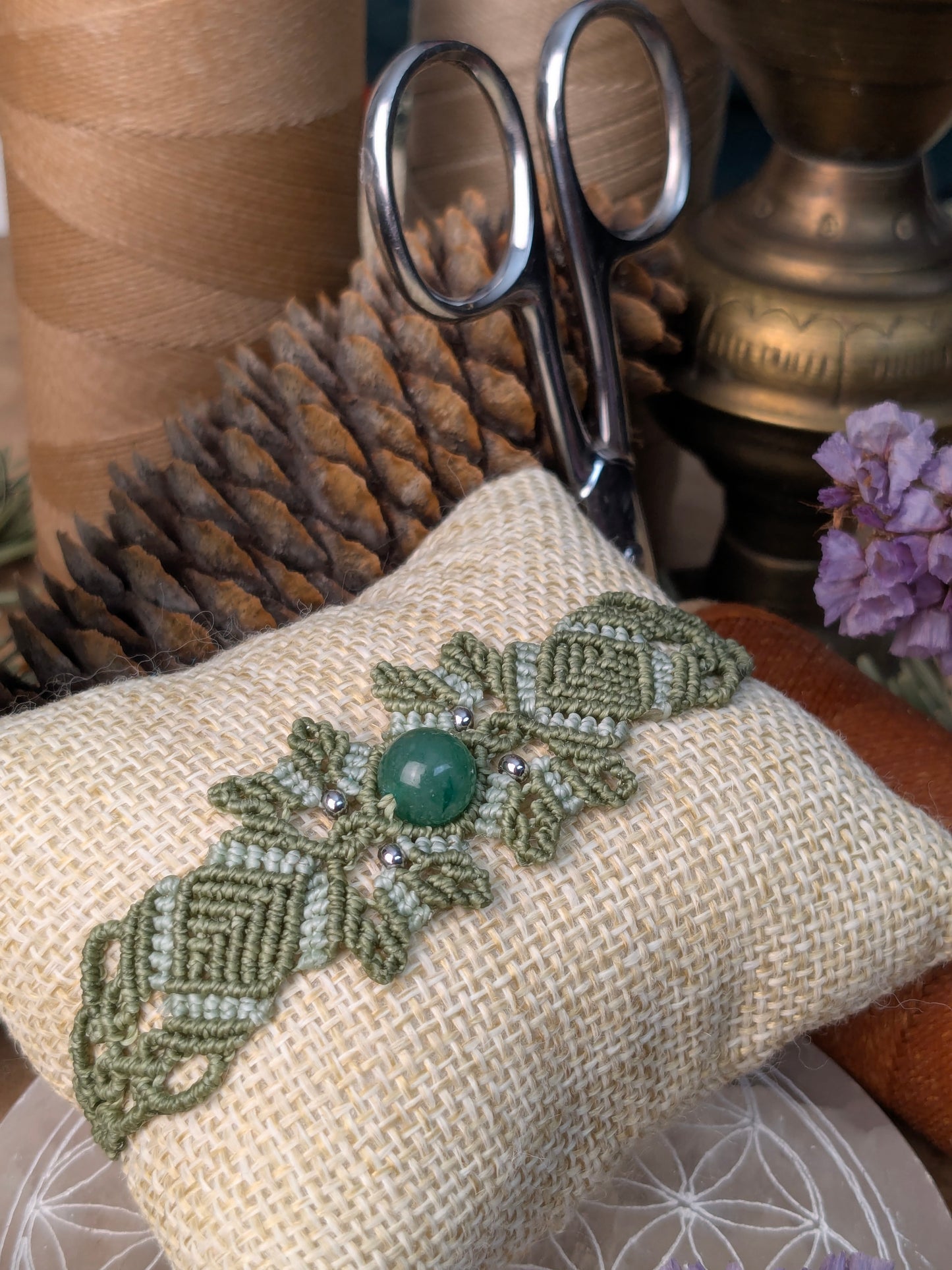 Bracelet printanier - Aventurine - kaki