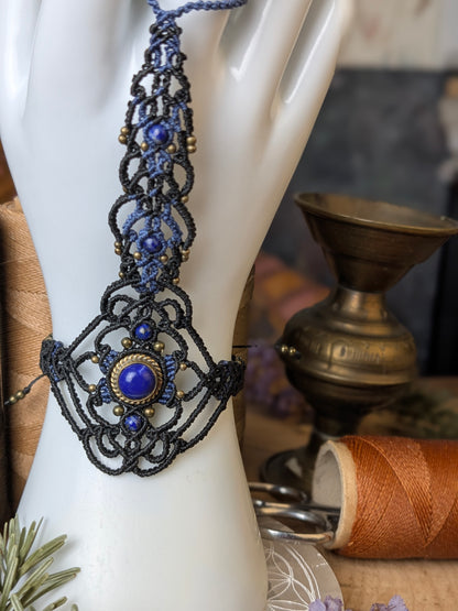 Bijou de main - Lapis lazuli- Bleu/noir