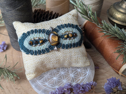 Bracelet manchette - Oeil de tigre - vert