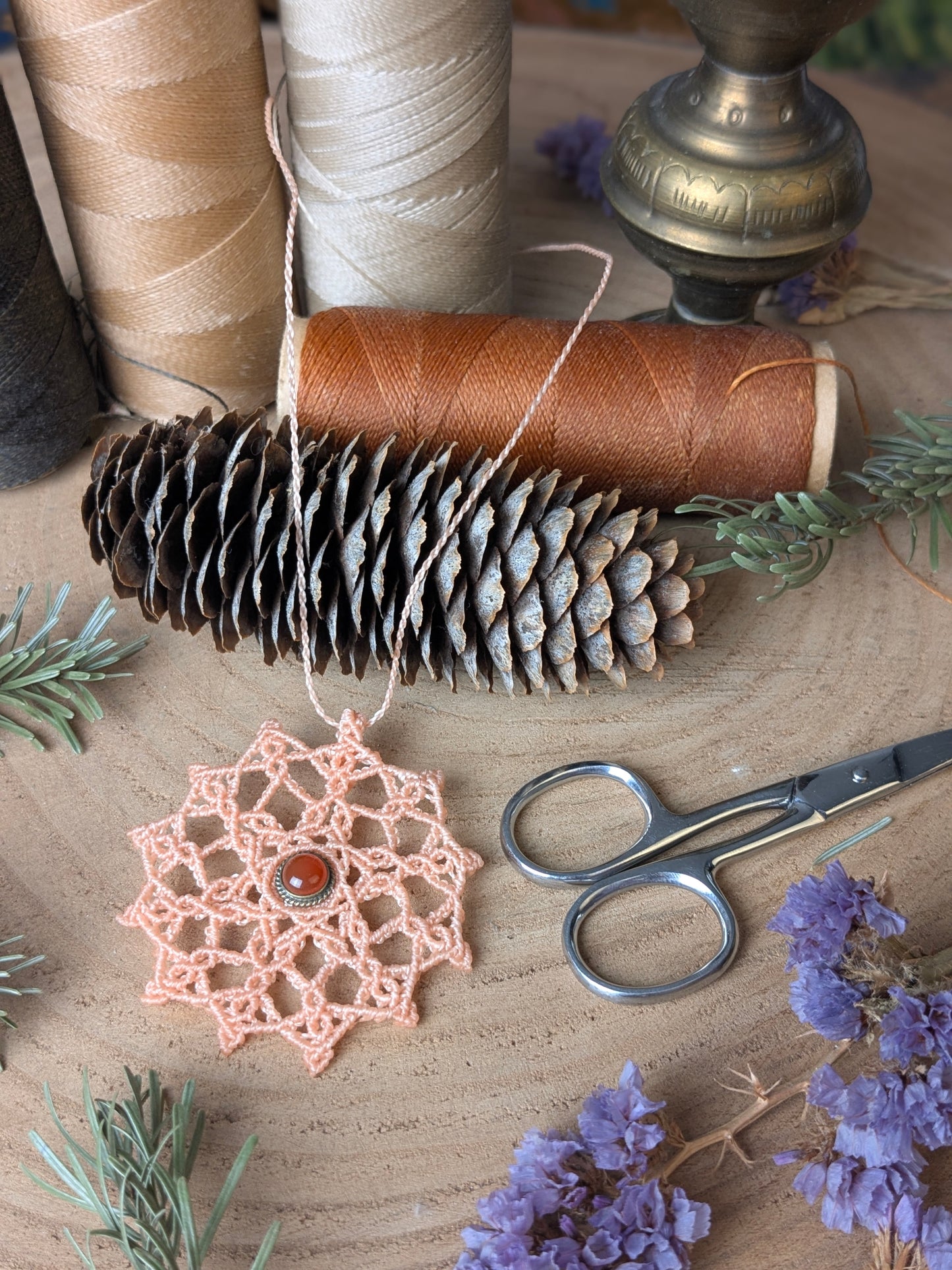 Flocon de neige - Cornaline - Saumon