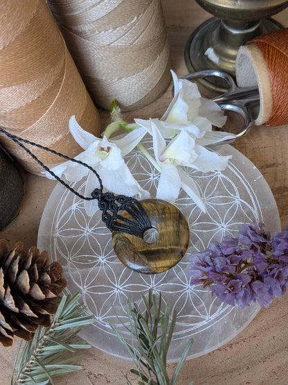 Collier donut - Oeil de tigre - Noir