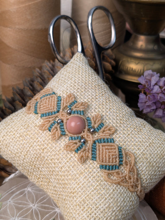 Bracelet printanier - Rhodonite - crème