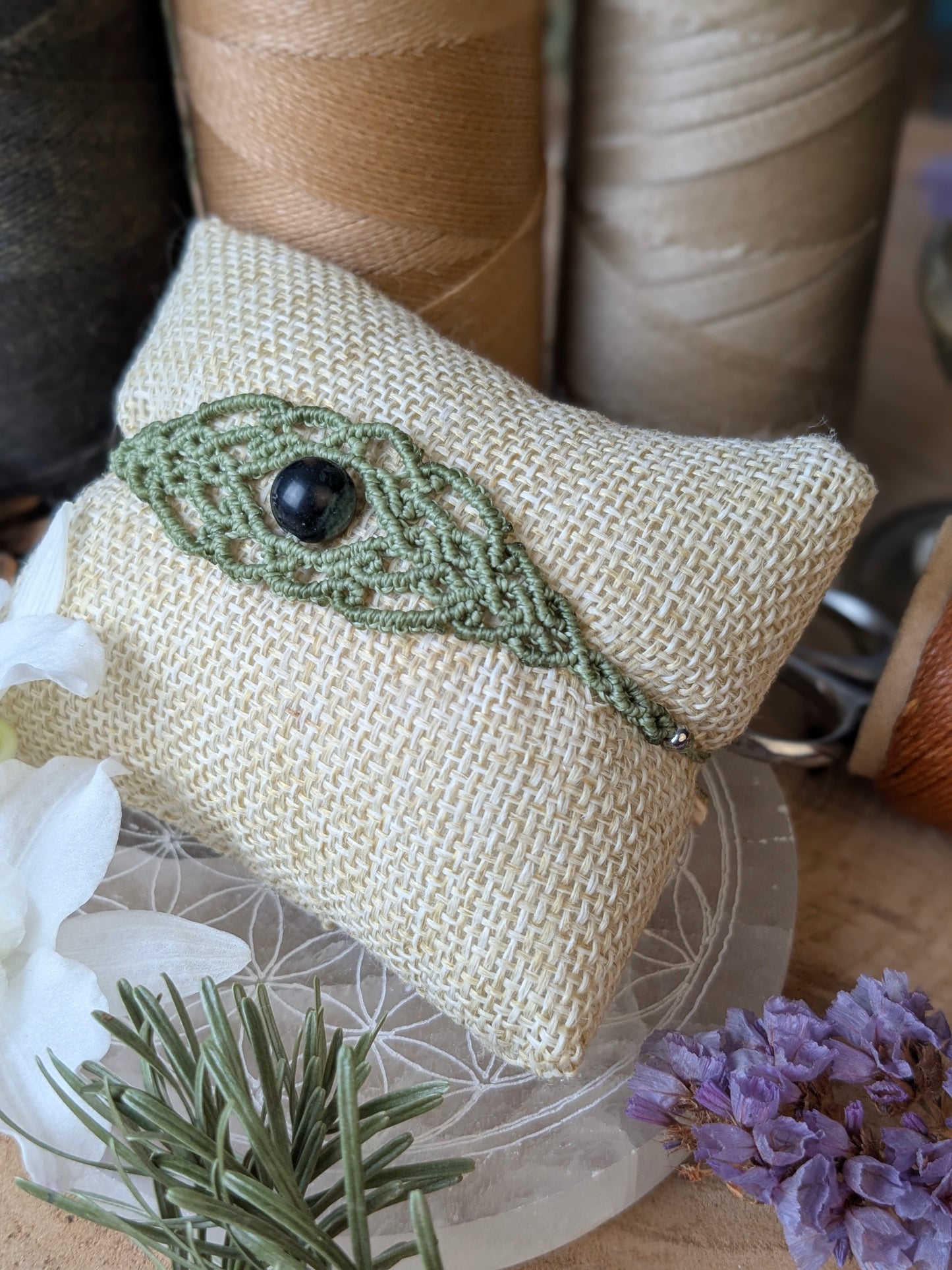 Bracelet " Genysa" - Jaspse Kambaba - Lichen