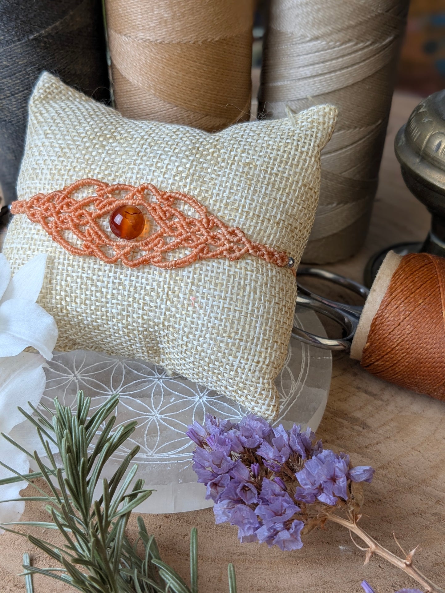 Bracelet " Genysa" - Cornaline - Orange clair