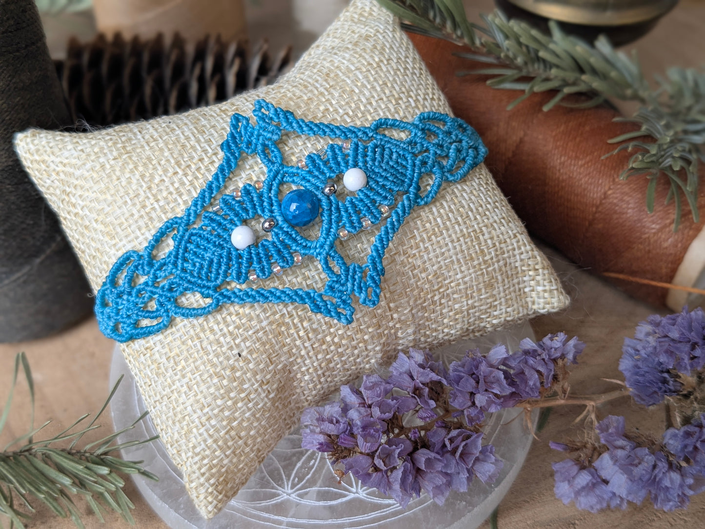 Bracelet "Orion" - Apatite/ Howlite - bleu