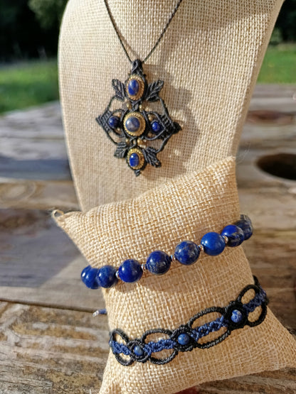 Oxalis - Onyx et lapis lazuli- Noir