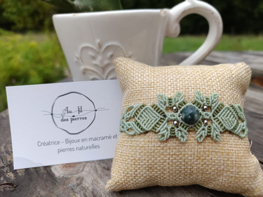 Bracelet printanier - Agate arbre- lichen