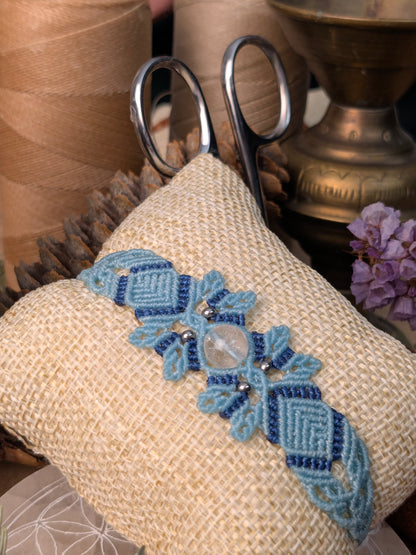 Bracelet printanier - Cristal de roche - bleu