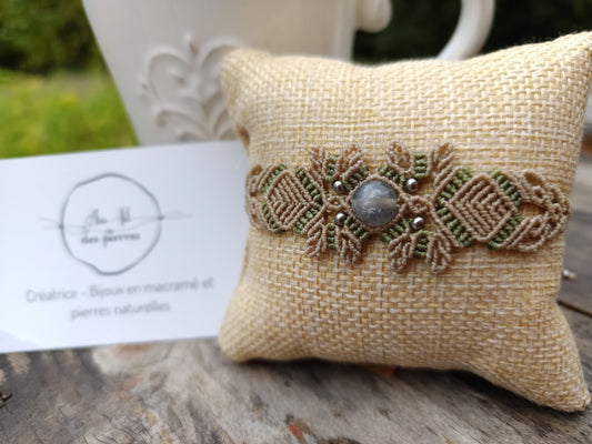 Bracelet printanier - Labradorite - Marron