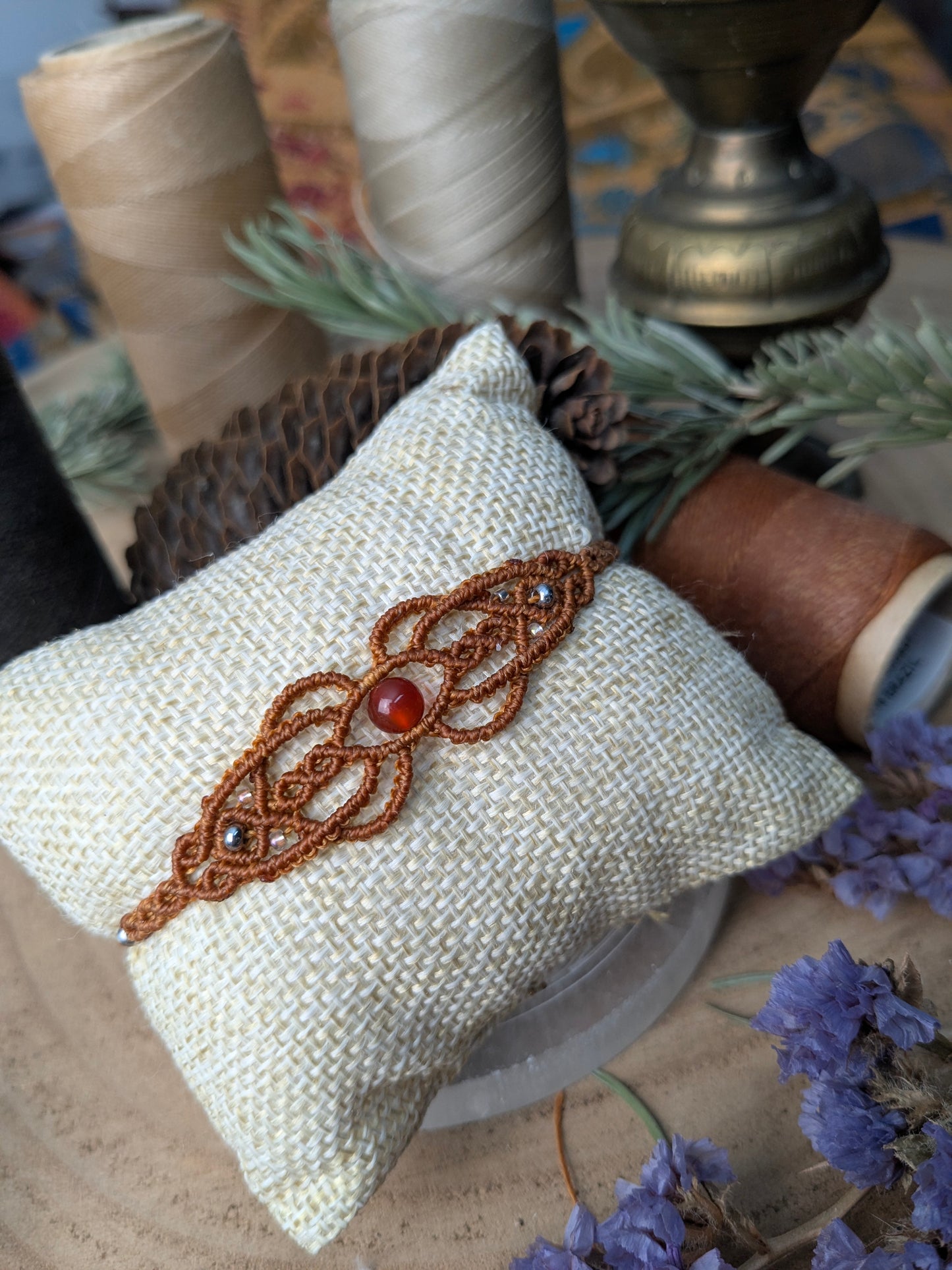 Bracelet " Néphile " - Cornaline - ocre