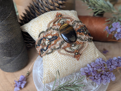 Bracelet manchette - Oeil de tigre - Tricolore