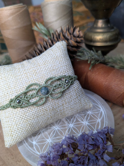 Bracelet " Néphile " - Agate arbre - Kaki