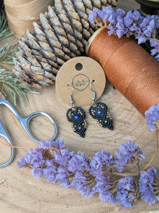 Boucles d'oreilles - Lapis Lazuli - Noir