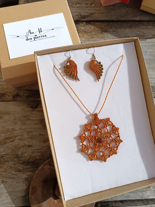 Flocon de neige - Cornaline - Ocre
