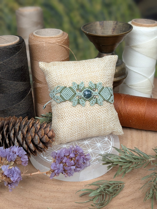 Bracelet printanier - Agate arbre- lichen