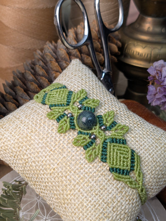 Bracelet printanier - Jaspe kambaba - Vert