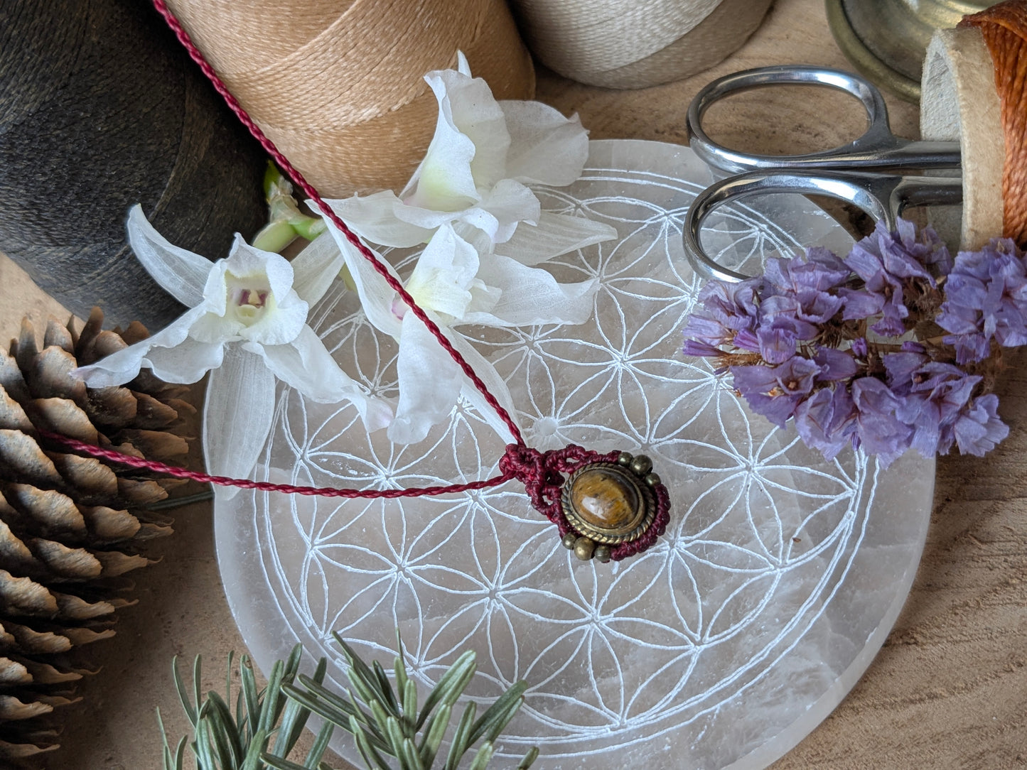 Collier oeil d'Orion - Œil de tige - Rouge