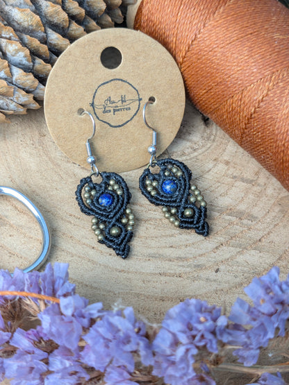 Boucles d'oreilles - Lapis Lazuli - Noir