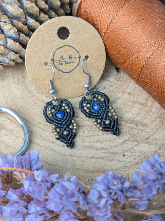 Boucles d'oreilles - Lapis Lazuli - Noir